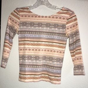 Pink and Light Blue Patterned Shirt